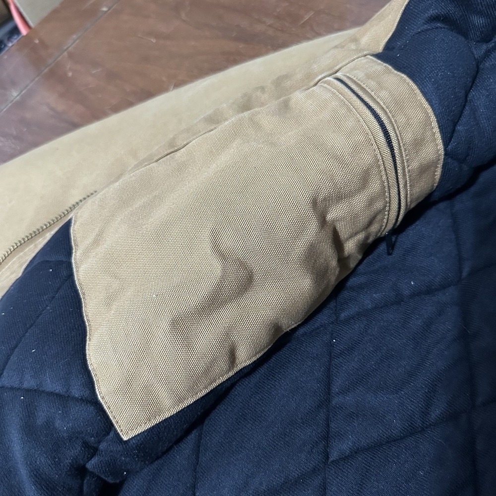 Carhartt J140 BRN Mens Large Brown Duck Active Jacket USA Union Hooded Quilted - Picture 6 of 11